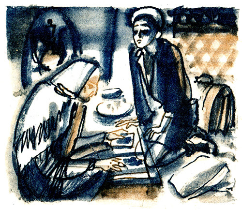 Девочка перед дверью. Синие горы на горизонте - i_018.jpg